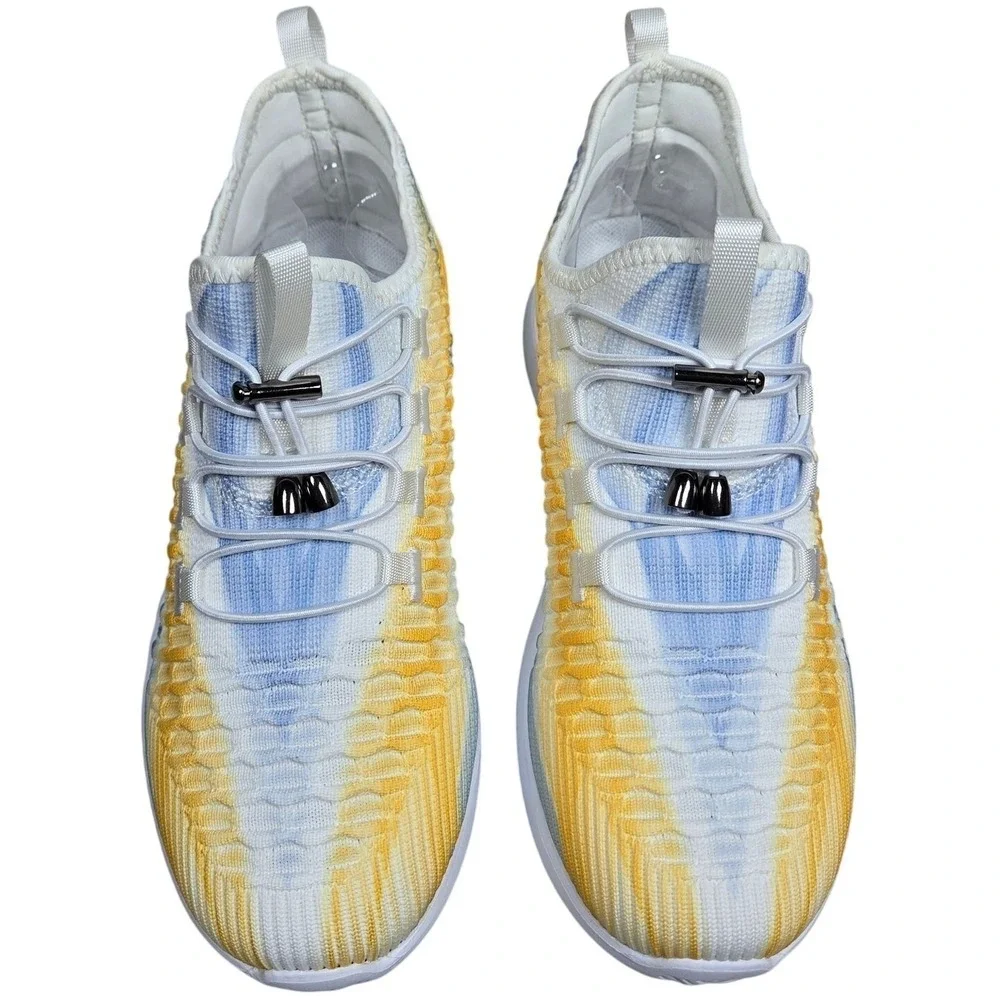 Propet Womens Size 6 4E‎ WAA132M Travelbound White Lemon Knit Slip On Sneakers